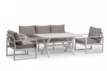 HAWAII WHITE | מערכת ישיבה מאלומיניום לגינה