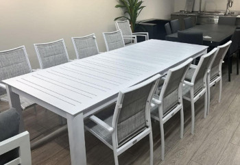 LAGOS WHAITE שולחן אלומיניום לגינה | דגם