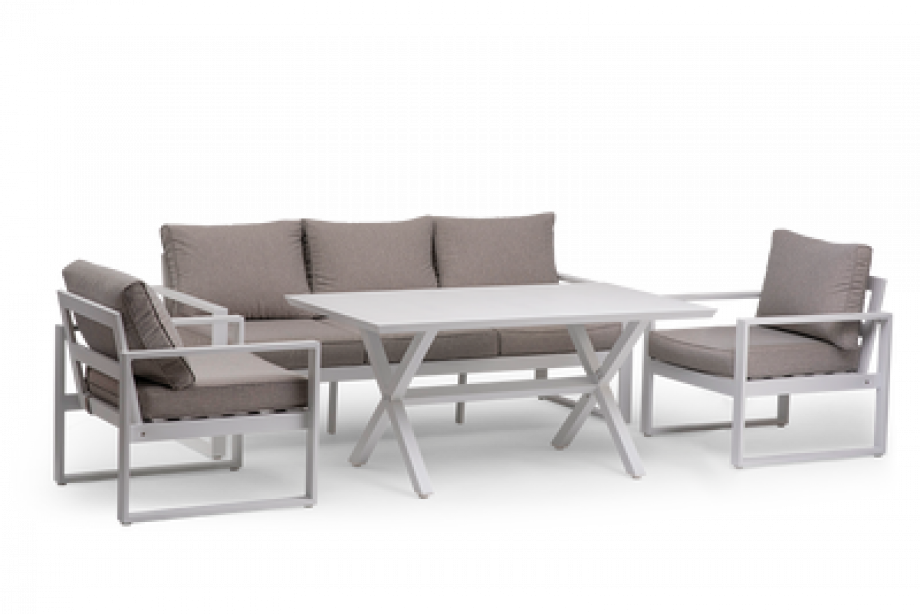 HAWAII WHITE | מערכת ישיבה מאלומיניום לגינה